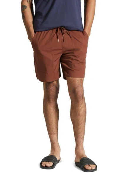 Brixton Everyday Cotton Blend Shorts In Sepia