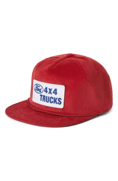 Brixton Ford 4x4 Hp Snapback Trucker Hat In Red