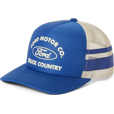 Brixton Ford Built Tough Mp Trucker Hat In Blue