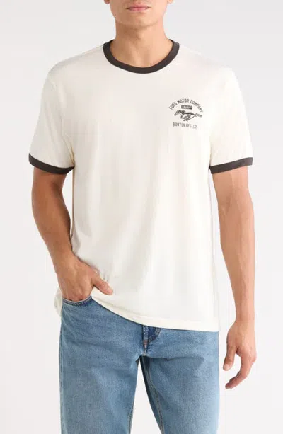 Brixton Ford Mustang Ringer Graphic T-shirt In Wimbledone White/burnt Rubber