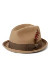 Brixton Gain Wool Fedora In Brown