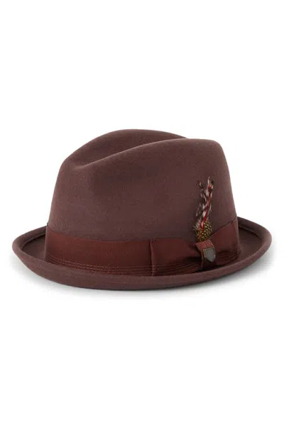 Brixton Gain Wool Fedora In Brown