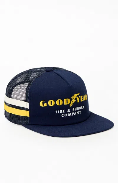 Brixton Goodyear Service Snapback Trucker Hat In Navy In Blue