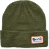 Brixton Grade Cuffed Beanie In Military Olive