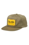 Brixton Grade Hp Twill Baseball Cap In Olive Surplus