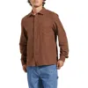 Brixton Hastings Solid Flannel Button-up Shirt In Pinecone Brown