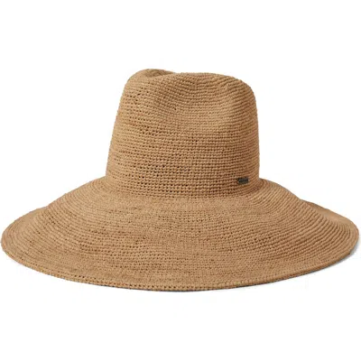 Brixton Helena Packable Straw Sun Hat In Brown