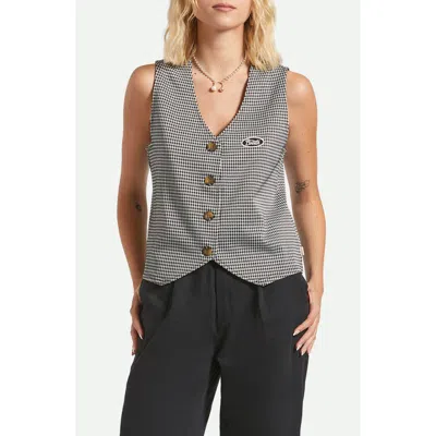 Brixton Houndstooth Lesiure Vest In Black