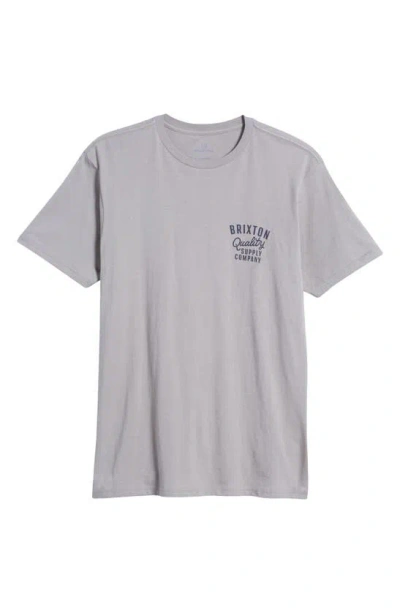 Brixton Hubal Cotton Graphic T-shirt In Oatmeal