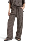 Brixton Hudson Lounge Pants In Washed Black/cinder Diamond