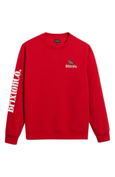 Brixton Inwood Crewneck Sweatshirt In Crimson
