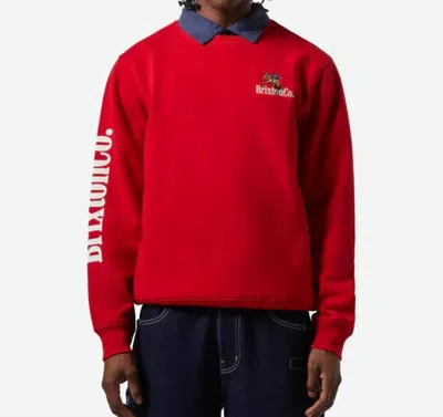 Brixton Inwood Crewneck Sweatshirt In Red