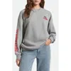 Brixton Inwood Oversize Graphic Sweatshirt In Gray