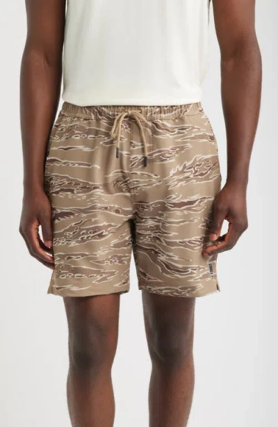 Brixton Journey Active Water Repellent Performance Shorts In Neutral