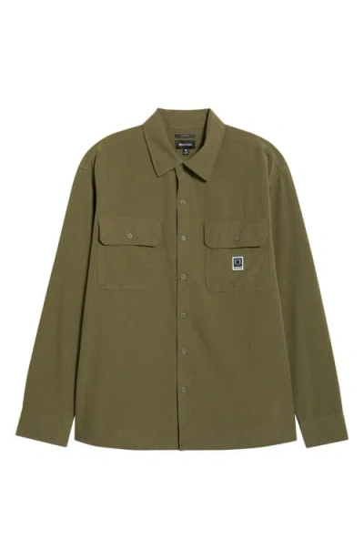 Brixton Journey Water Resistant Performance Button-up Shirt In Green