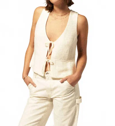 Brixton Lakeview Sleeveless Tie Top In Off White