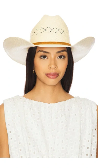 Brixton Laredo Panama Straw Cowboy Hat In White