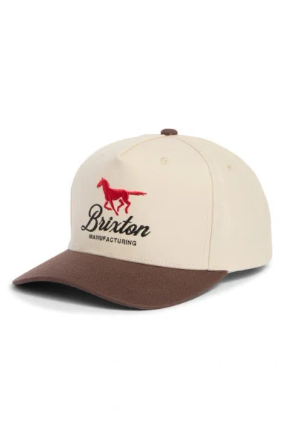 Brixton Leisure Netplus Baseball Cap In Khaki/coco