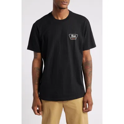 Brixton Linwood Cotton Graphic T-shirt In Black
