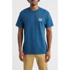 Brixton Linwood Cotton Logo Graphic T-shirt In Blue