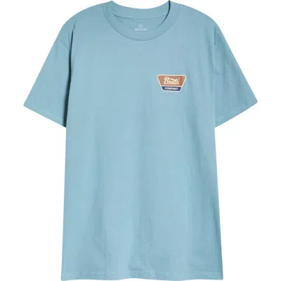 Brixton Linwood Cotton Logo Graphic T-shirt In Blue