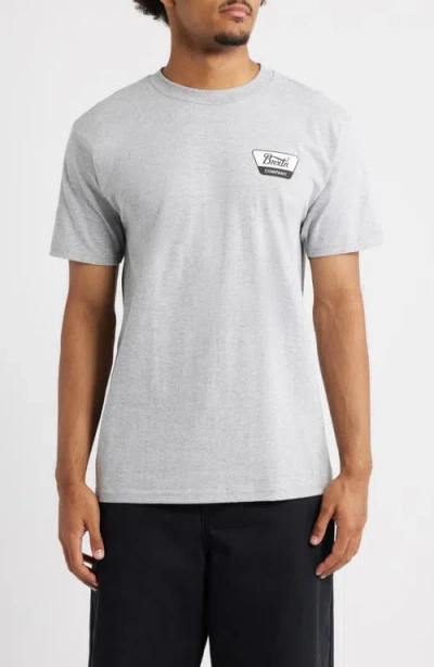 Brixton Linwood Logo Graphic T-shirt In Gray