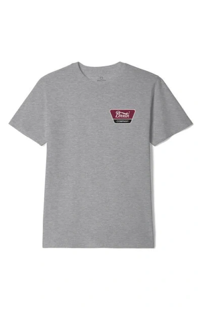 Brixton Linwood Logo Graphic T-shirt In Gray