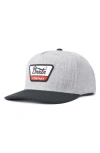 Brixton Linwood Snapback Baseball Cap In Heather Grey/black