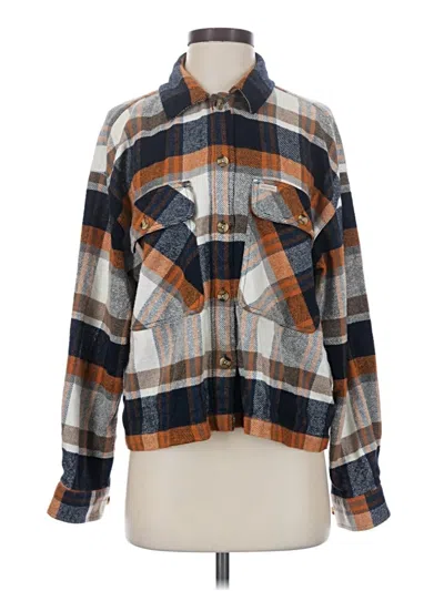Pre-owned Brixton Long Sleeve Blouse In Brown