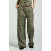 Brixton Ludlow High Waist Plaid Wide Leg Pants In Winter White/black Plaid