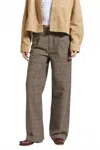 Brixton Ludlow Trouser Pants In Brown/cream Houndstooth In Brown