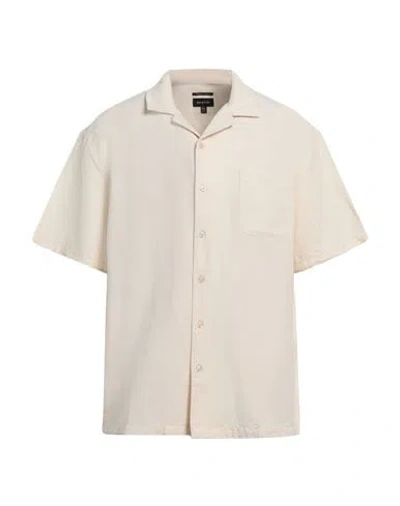 Brixton Man Shirt Ivory Size Xl Linen, Cotton In White