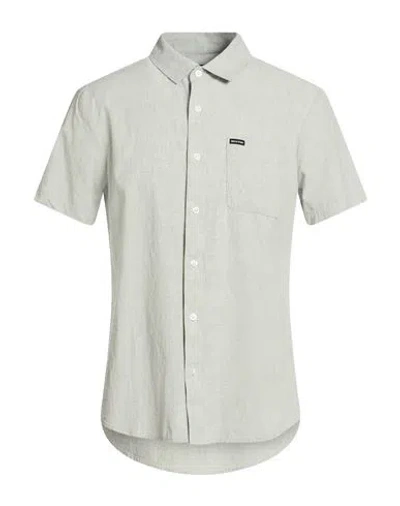 Brixton Man Shirt Sage Green Size M Cotton In Gray