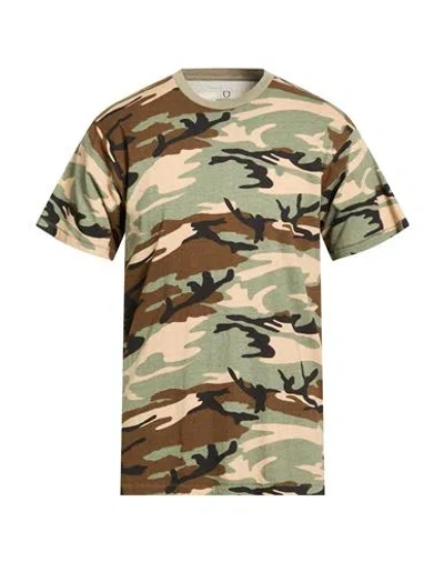 Brixton Man T-shirt Military Green Size M Cotton In Multi