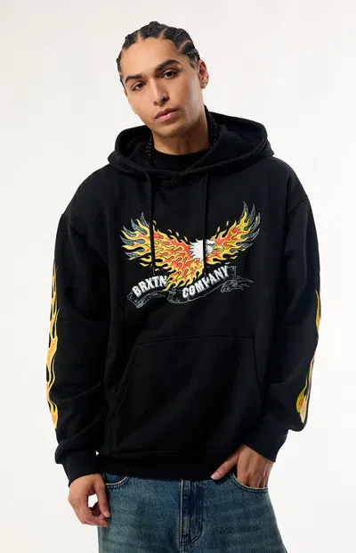 Brixton Men's Blazing Eagle Fleece Hoodie In Black
