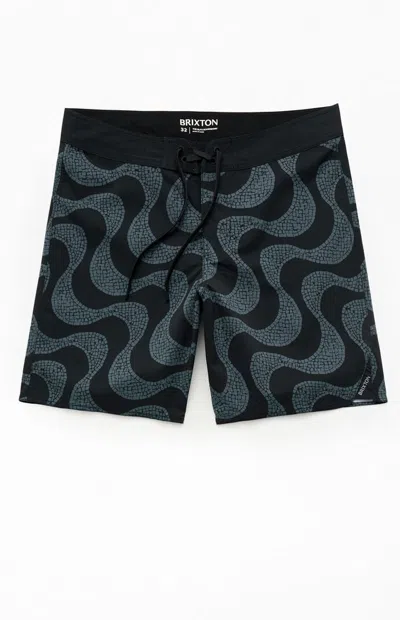 Brixton Men's Blitz 9" Boardshorts In Black/gray In Multi