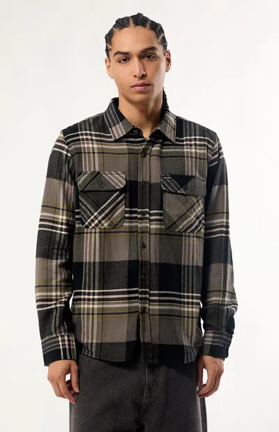 Brixton Men's Bowery Flannel Shirt In Black