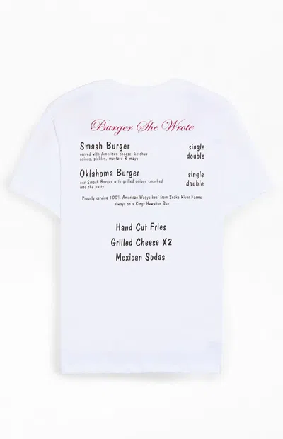 Brixton Men's Burger She Wrote T-shirt In White