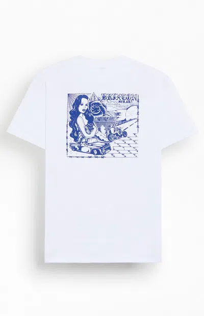 Brixton Men's Cisco Standard T-shirt In White In Blue