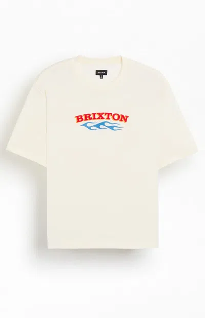 Brixton Men's Clifton Flame T-shirt In Cream