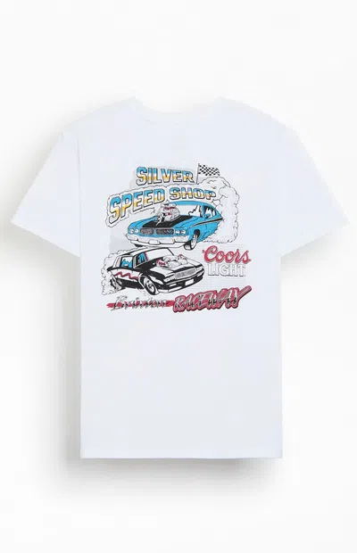 Brixton Men's Coors Light Raceway T-shirt In White