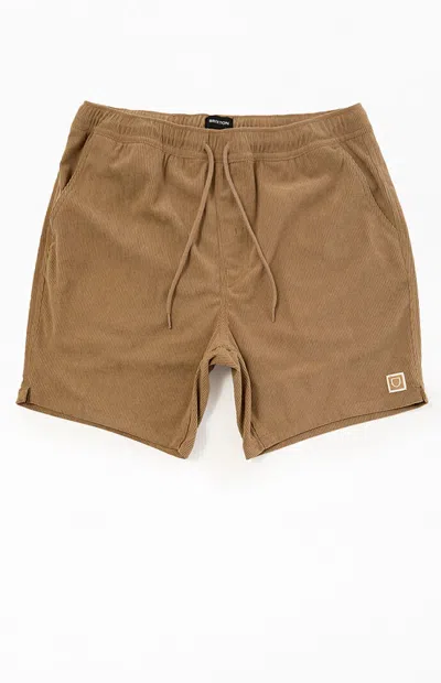 Brixton Men's Everyday Corduroy Shorts In Khaki In Brown