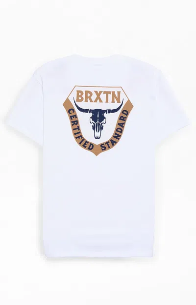 Brixton Men's Fraser Skull T-shirt In White