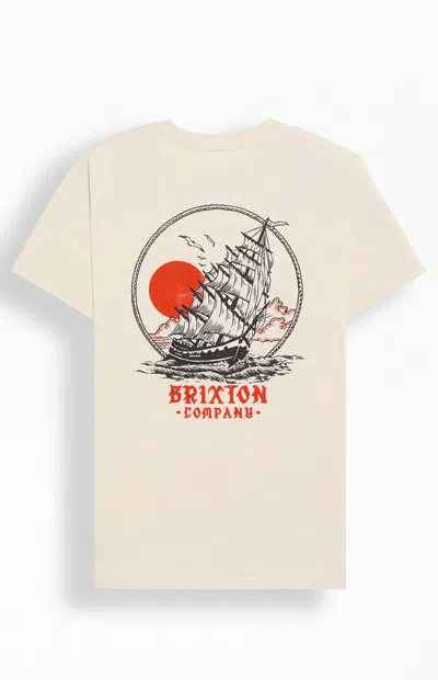 Brixton Men's High Seas T-shirt In Cream In Neutral