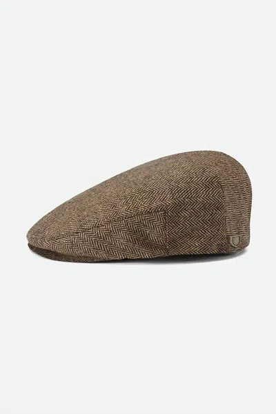 Brixton Men's Hooligan Snap Cap In Brown/khaki Herringbone