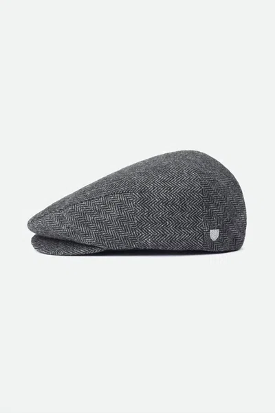 BRIXTON MEN'S HOOLIGAN SNAP CAP IN GREY BLACK HERRINGBONE