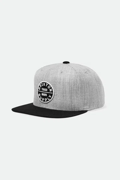 Brixton Men's Oath Iii Snapback Hat In Light Heather Grey/black In Multi