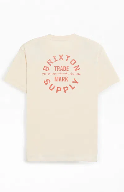 Brixton Men's Oath Logo T-shirt In Cream