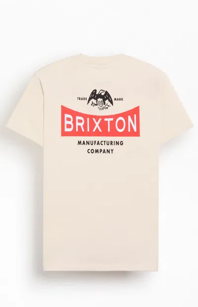 Brixton Men's Pinnacle T-shirt In Cream In Multi