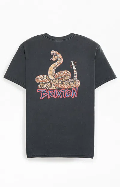 Brixton Men's Rockton Rattler T-shirt In Washed Black